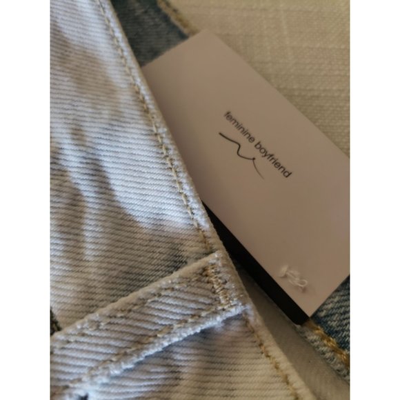 7 for all mankind BOYFRIEND CROPPED JEAN SIZE 25 BLEACH WASH JOSEFINA - Picture 5 of 9